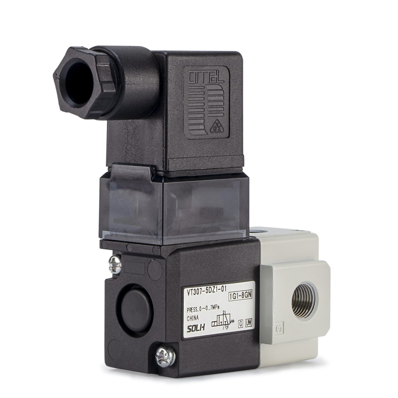 VT307 3-pordiline solenoidventiil/otsekäitusega paelatüüp